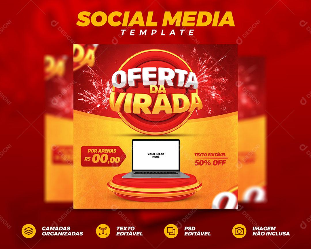 Social Media Template Lojas Oferta da Virada Produtos Eletrônicos PSD Editável