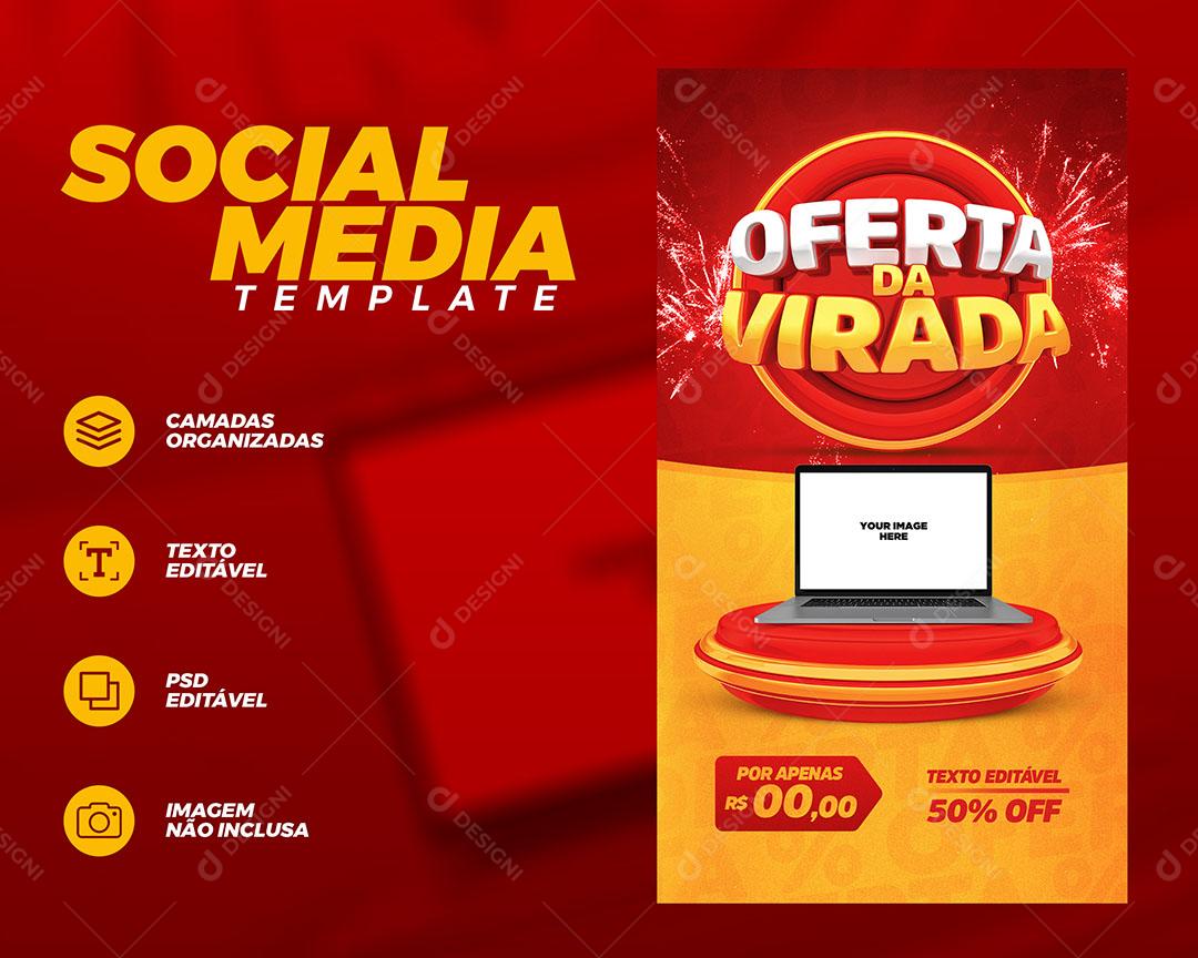 Social Media Story Template Lojas Oferta da Virada Produtos Eletrônicos PSD Editável