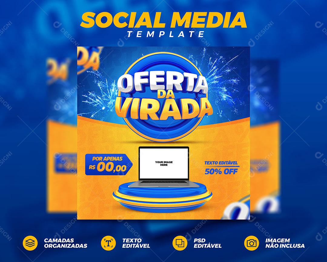 Social Media Template Lojas Oferta da Virada Produtos Eletrônicos PSD Editável