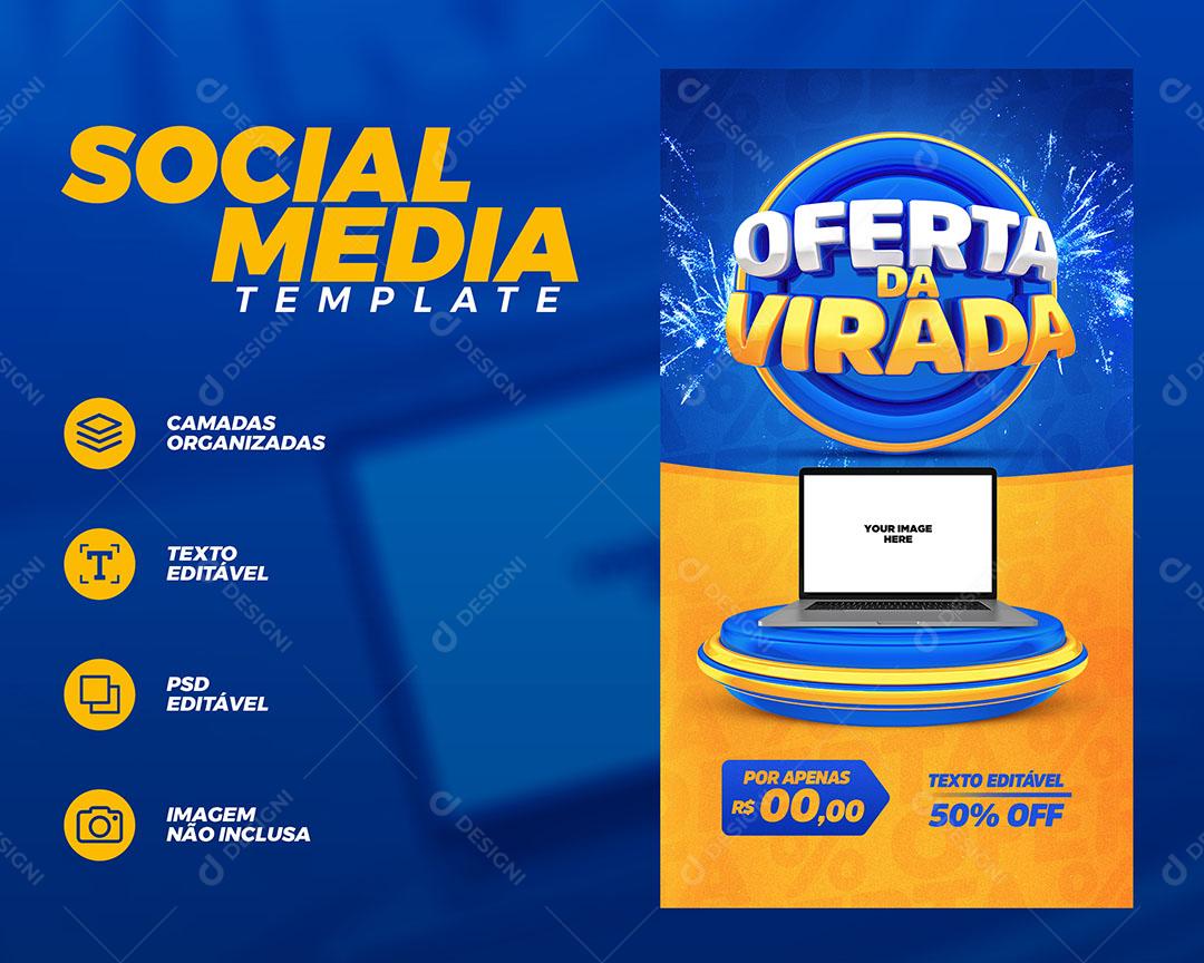 Social Media Story Template Lojas Oferta da Virada Produtos Eletrônicos PSD Editável