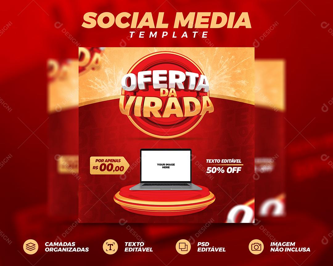 Social Media Template Lojas Oferta da Virada Produtos Eletrônicos PSD Editável