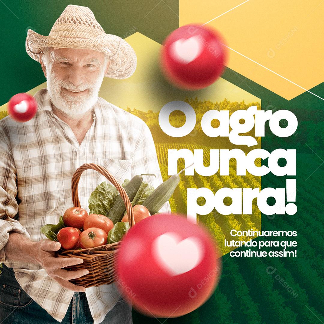 Post Agronomia Agro Nunca Para Social Media PSD Editável