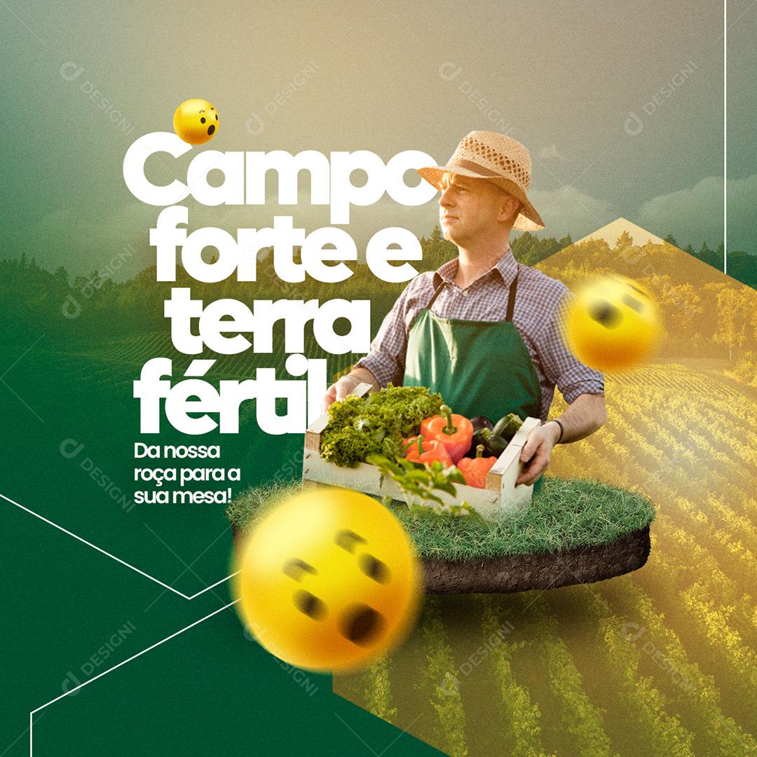 Post Agronomia Campo Forte E Terra Fértil Social Media PSD Editável