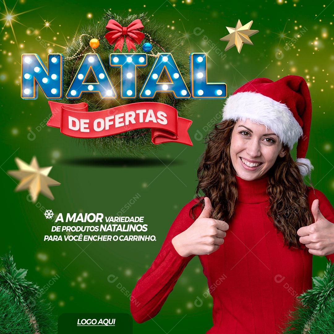 Social Media Lojas Natal de Ofertas Produtos PSD Editável