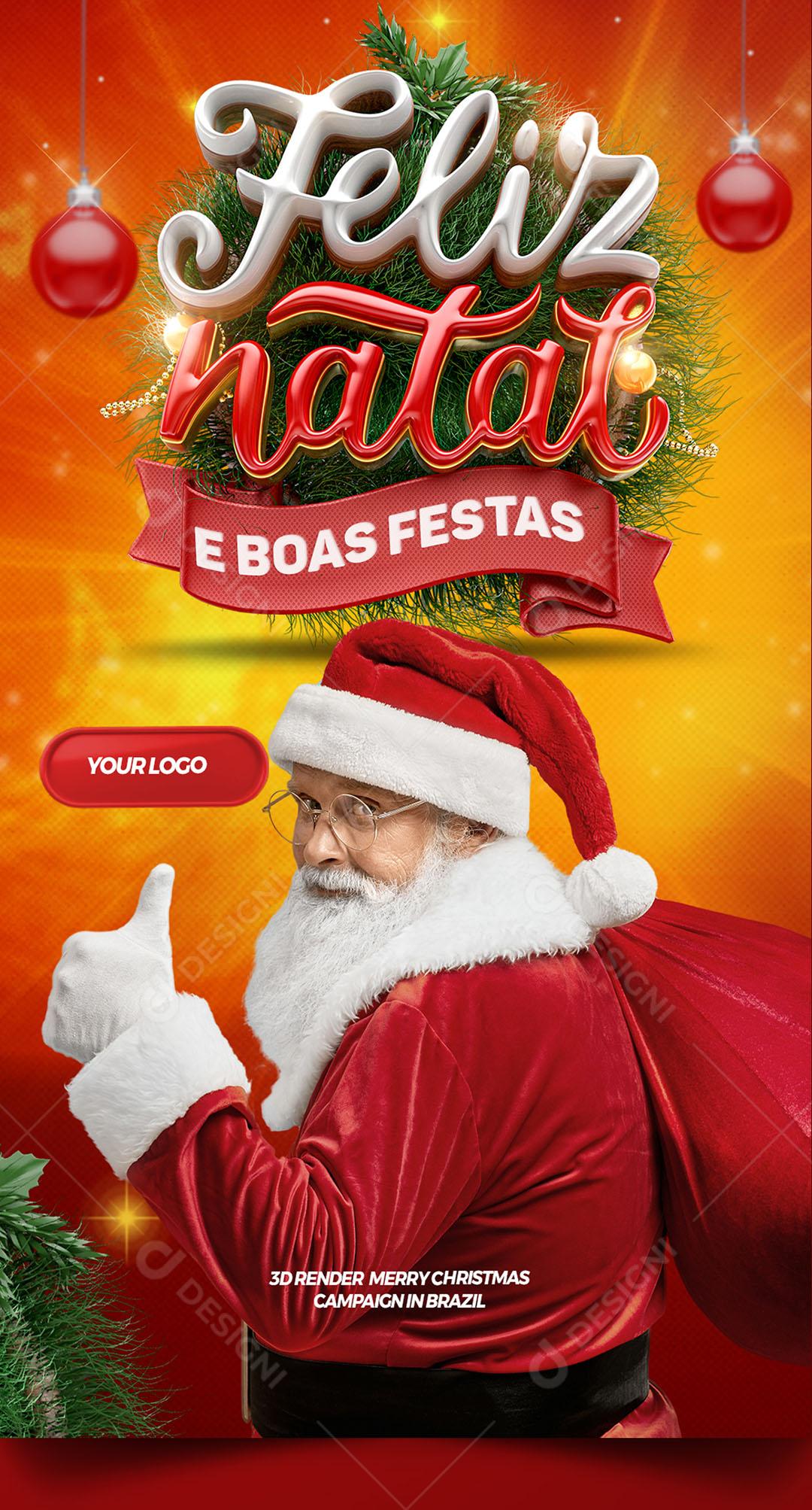 Social Media Story Lojas Feliz Natal e Boas Festas PSD Editável