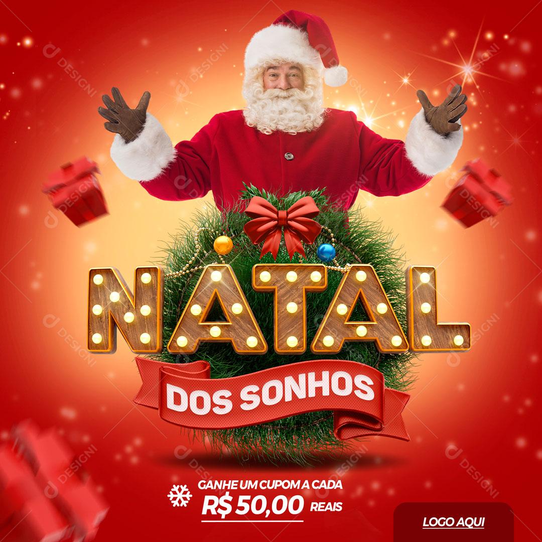 Social Media Natal dos Sonhos Produtos Lojas PSD Editável