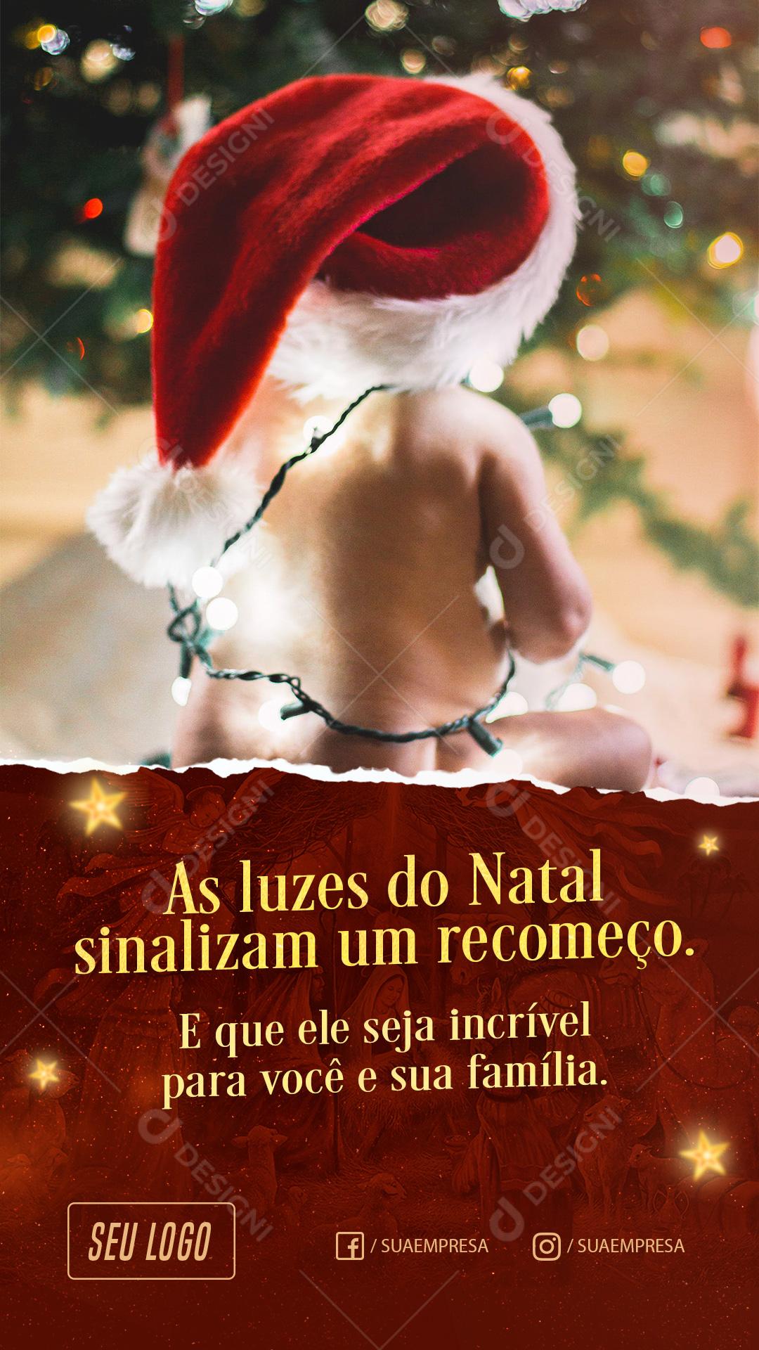 As Luzes De Natal Sinalizam Um Recomeço Social Media PSD Editável