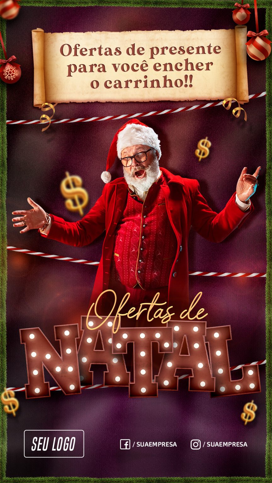 Oferta De Presente Para Você Encher O Carrinho Social Media PSD Editável