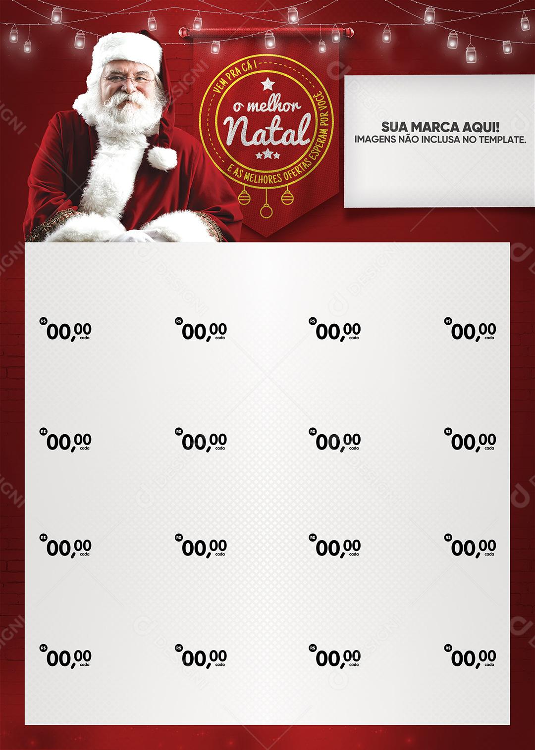 Social Media Encarte Supermercado O Melhor Natal Vem Pra Cá PSD Editável