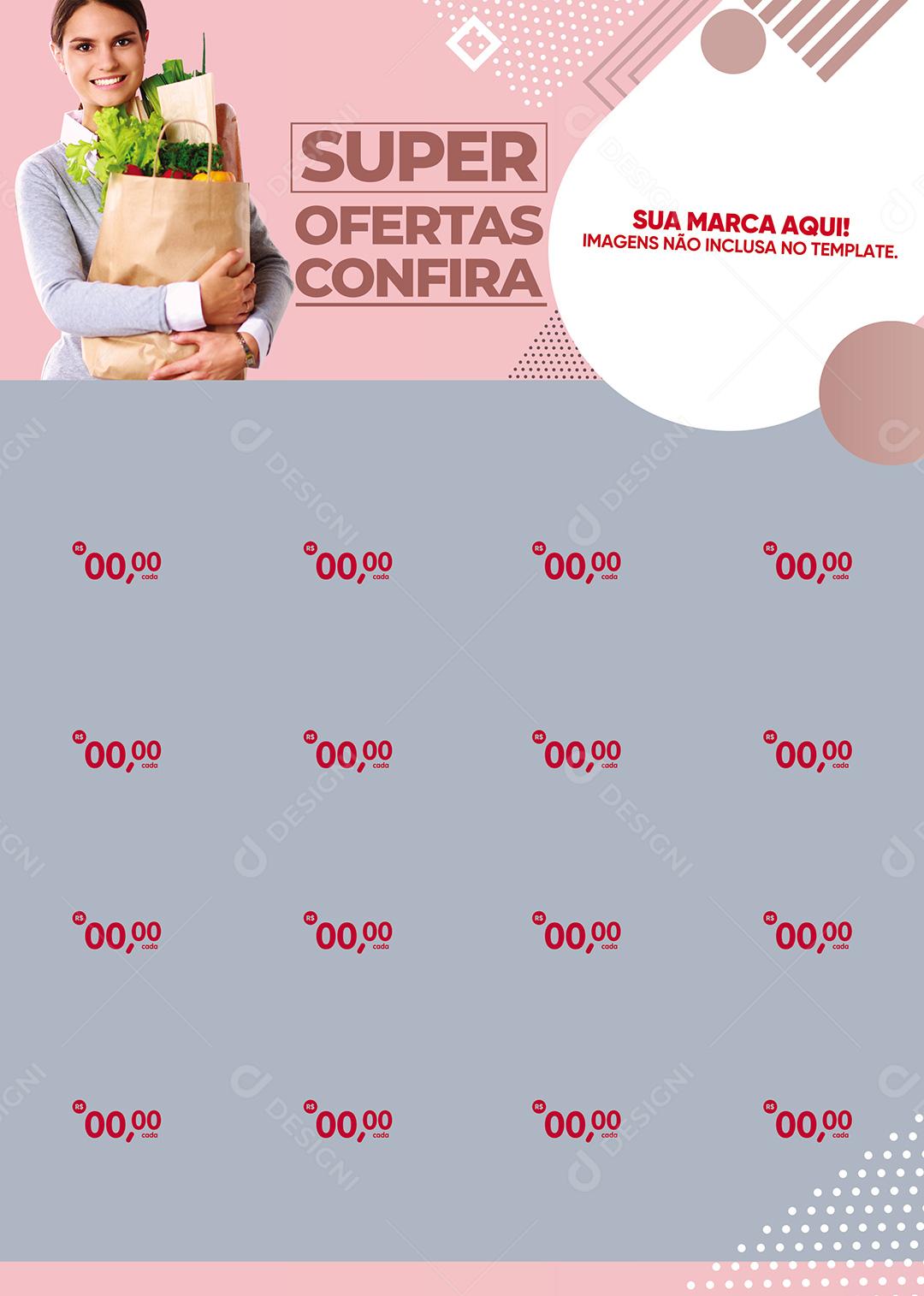 Encarte Social Media Supermercado Super Ofertas Confira PSD Editável