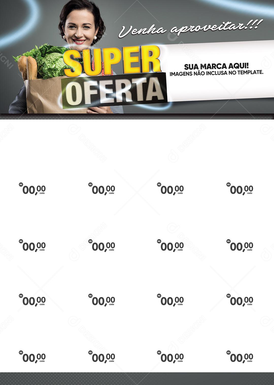 Encarte Social Media Supermercado Venha Aproveitar Super Oferta PSD Editável