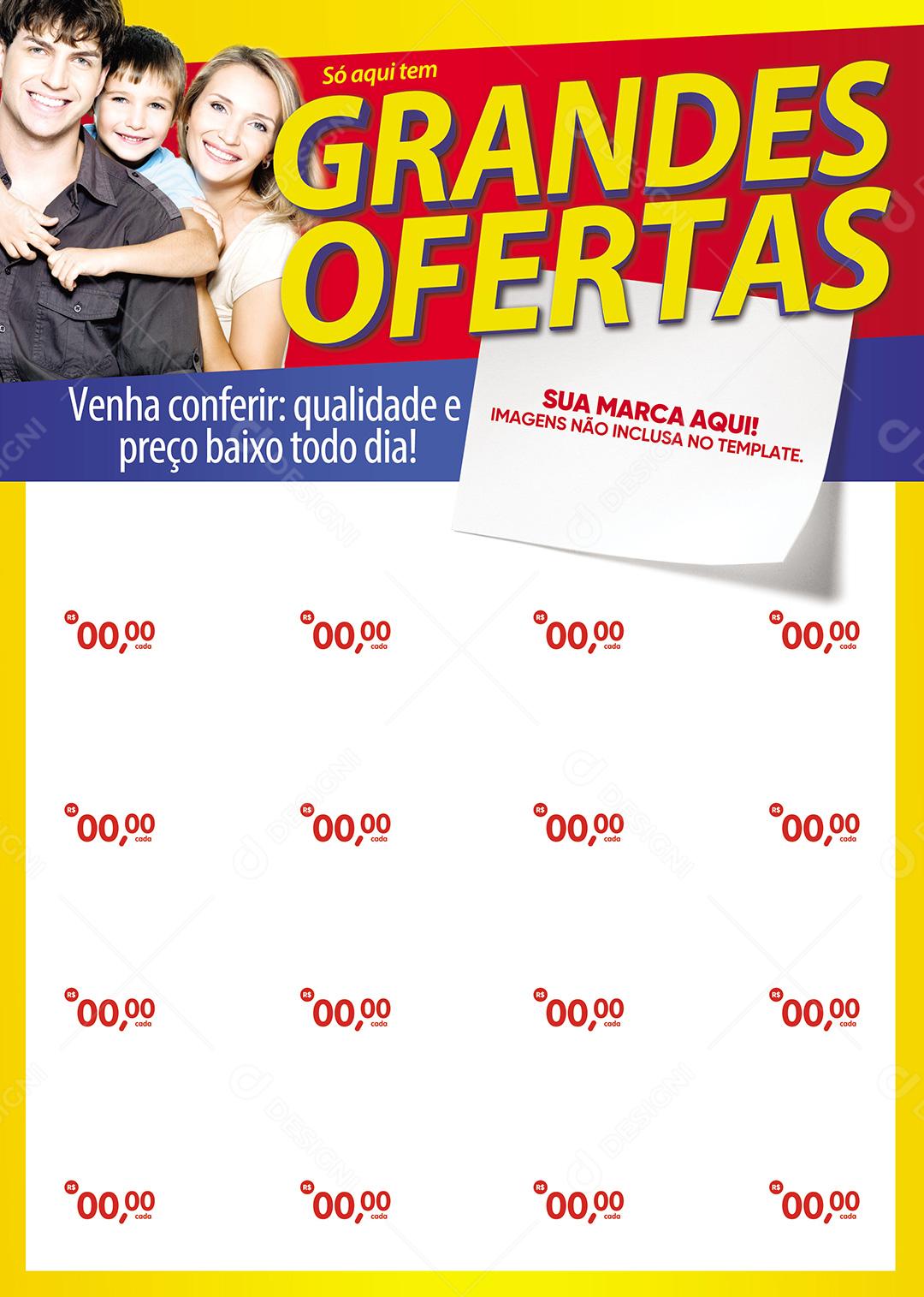 Encarte Social Media Supermercado Só Aqui Tem Grandes Ofertas PSD Editável
