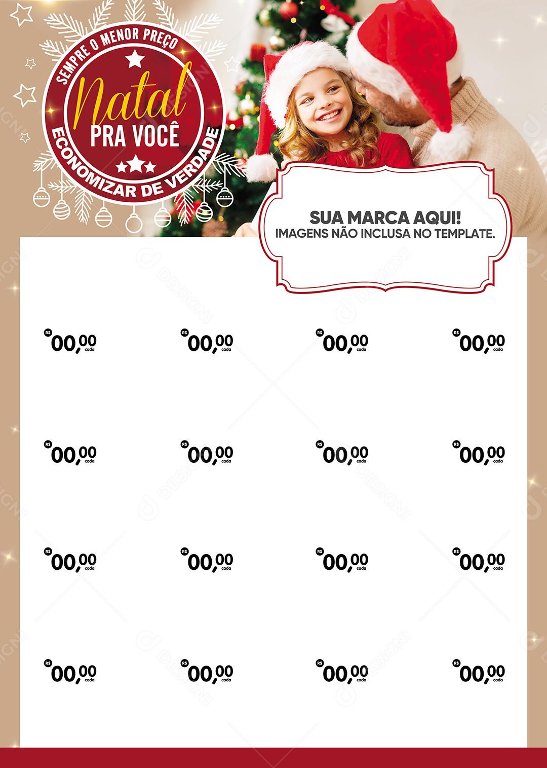 Encarte Social Media Natal  Pra Você Supermercado Sempre O Menor Preço Economizar PSD Editável