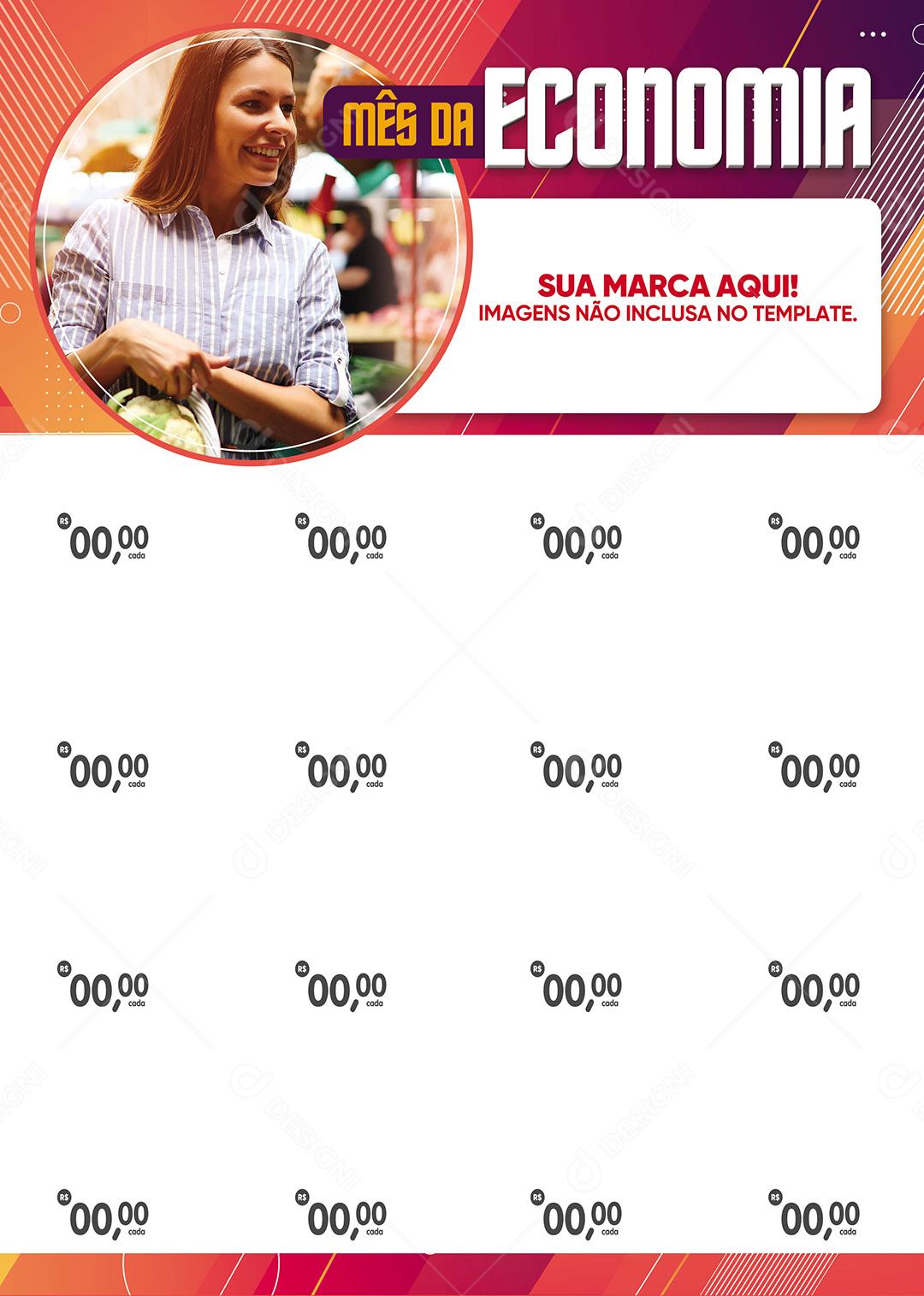 Social Media Encarte Supermercado Mês Da Economia PSD Editável