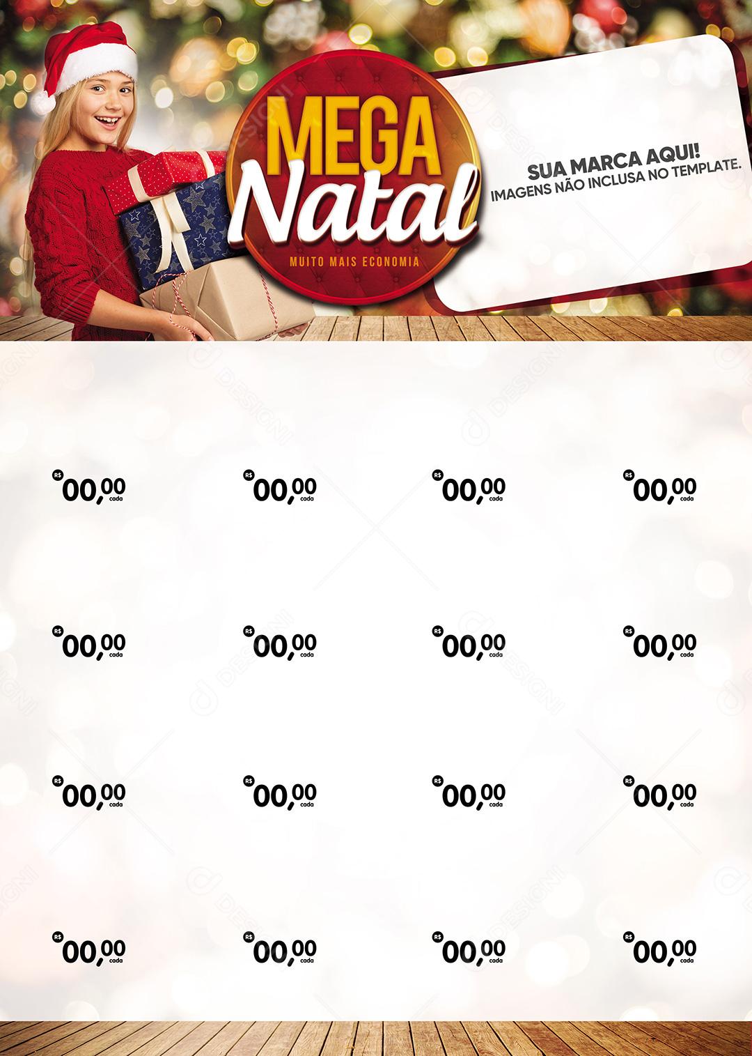 Social Media Encarte Supermercado Mega Natal Muito Mais Economia PSD Editável
