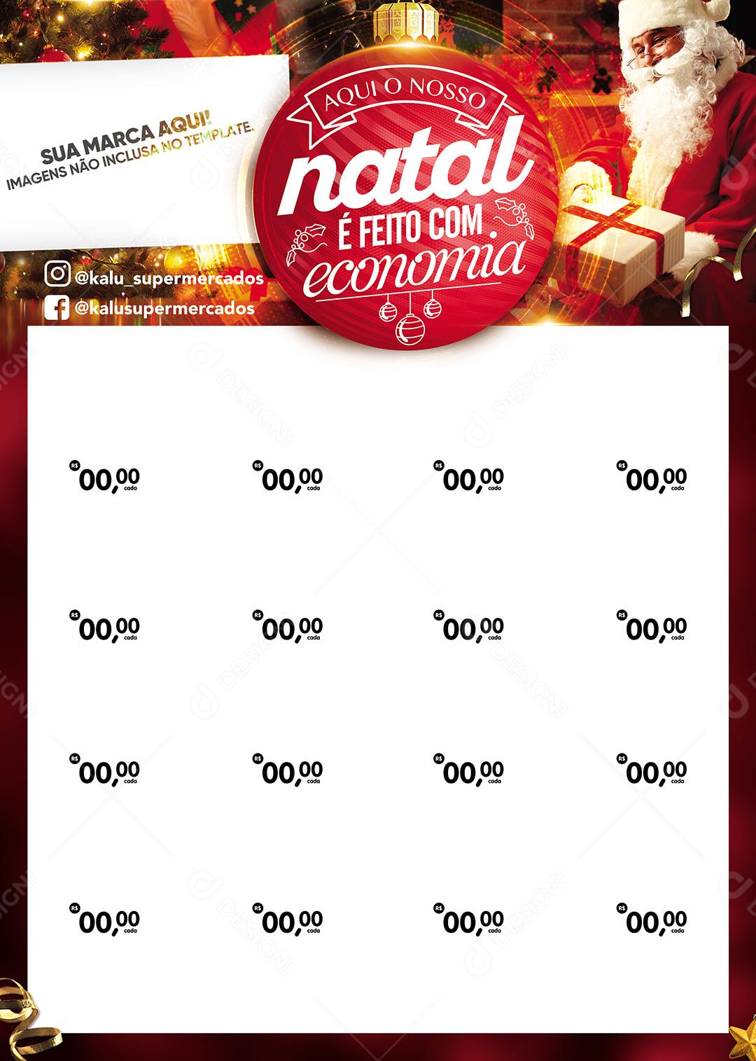 Encarte Social Media Supermercado Aqui  O Nosso Natal É Feito Com Economia PSD Editável