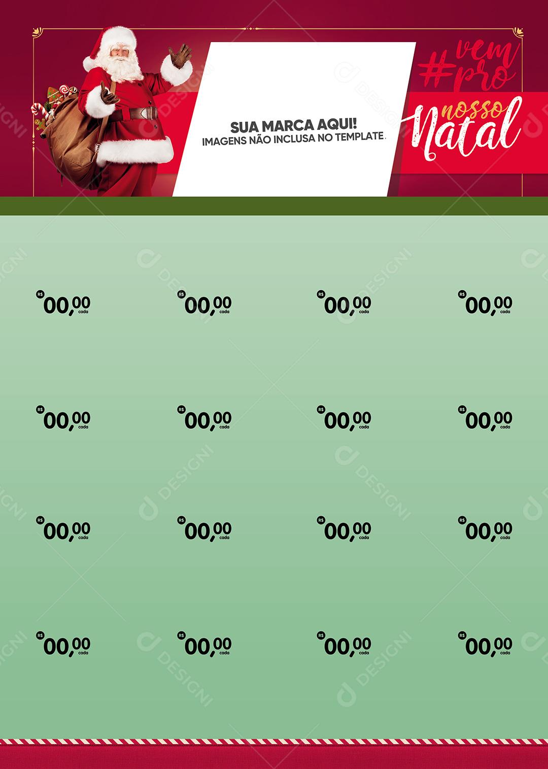 Encarte Social Media Supermercado Vem Pro Nosso Natal PSD Editável