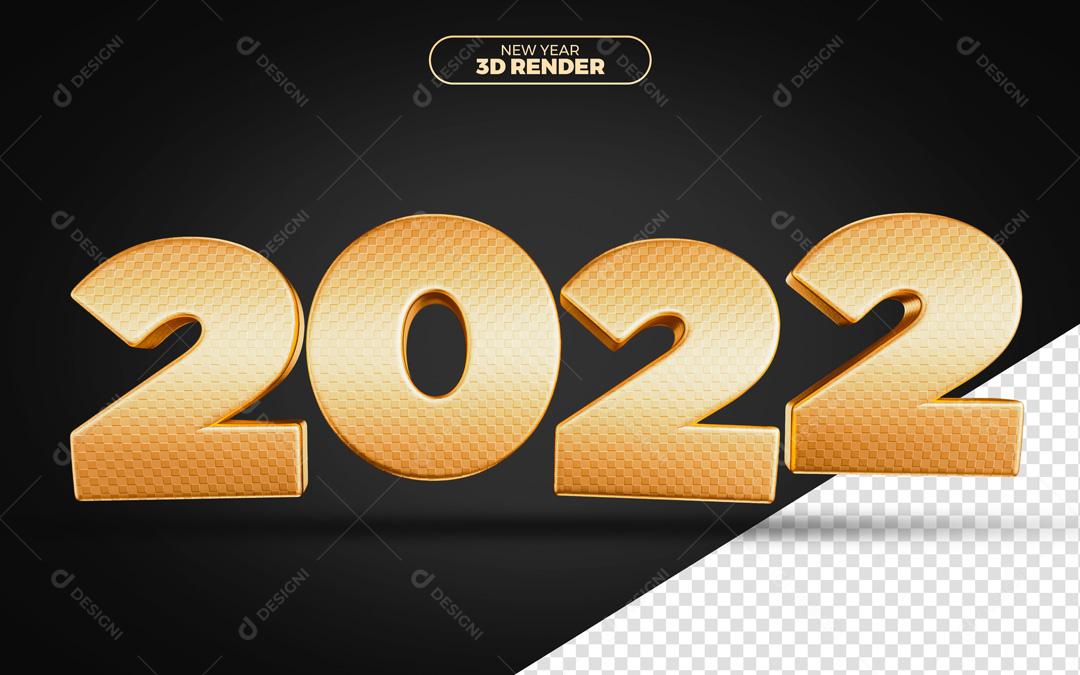 Elemento 3D Para Composição Feliz 2022 Ano Novo PSD Editável