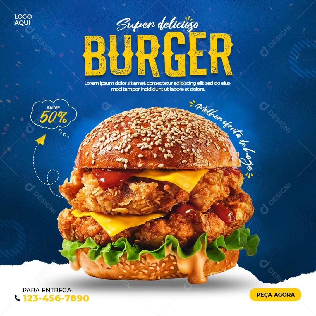 Hamburgueria Social Media Super Delicioso Burgue PSD Editável
