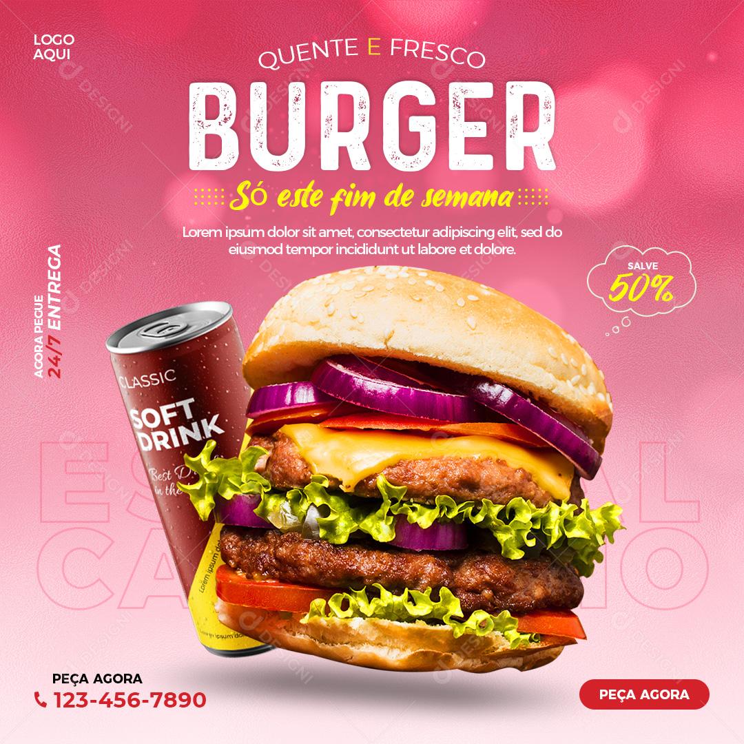 Hamburgueria Social Media Quente E Fresco Burgue PSD Editável
