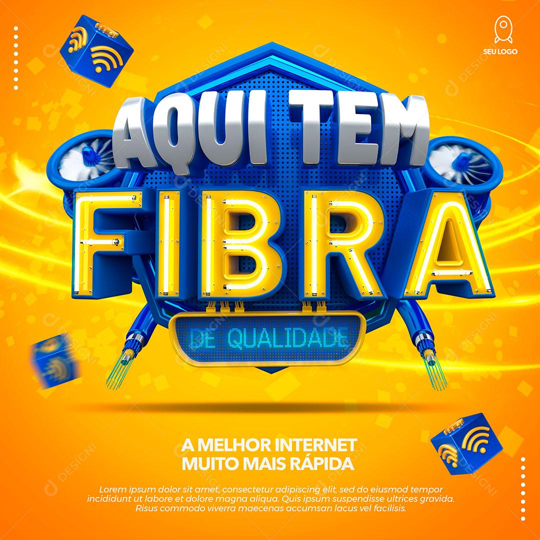 Social Media Feed Aqui Tem Fibra de Qualidade Internet PSD Editável