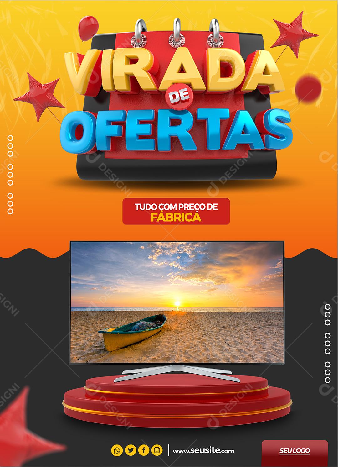 Social Media Eletrodomésticos Lojas Virada De Ofertas PSD Editável