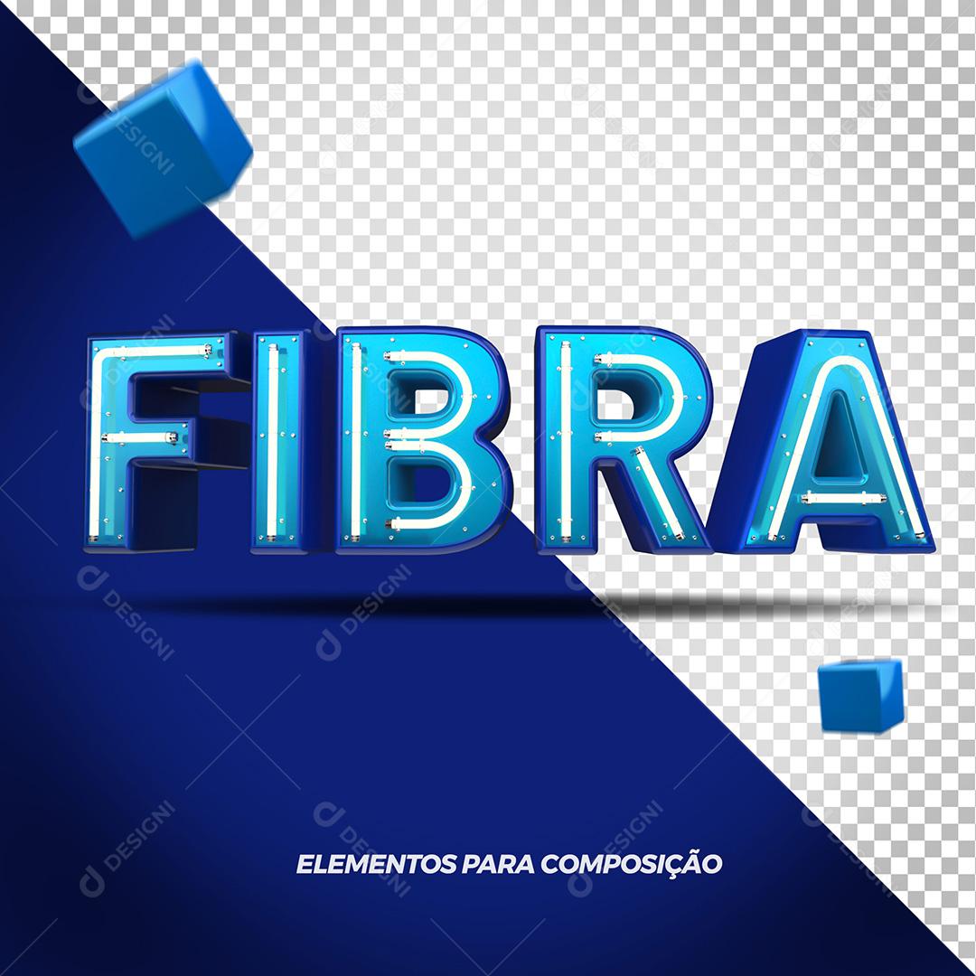 Selo 3D Fibra Internet Para Composição PSD Editável