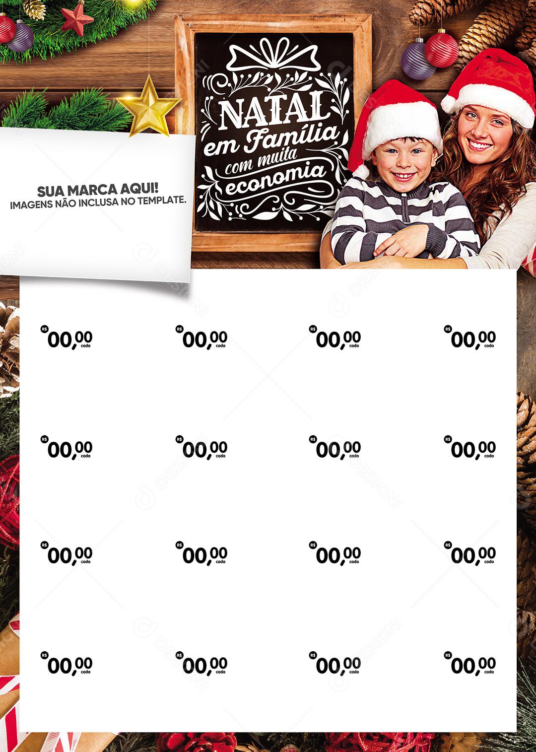 Encarte Social Media Supermercado Natal Em Família Com Muita Economia PSD Editável