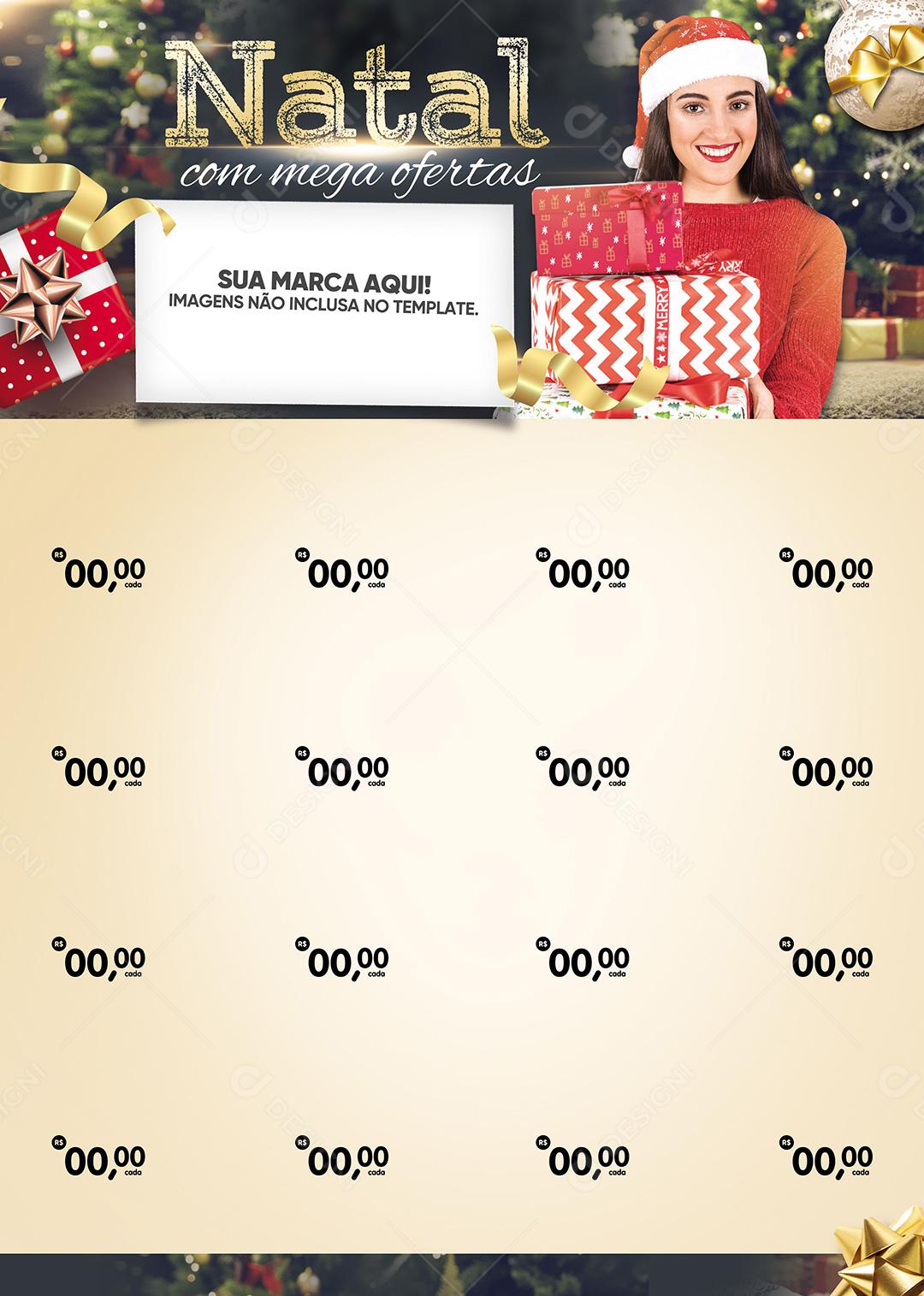 Encarte Social Media Supermercado Natal Com Mega Ofertas PSD Editável
