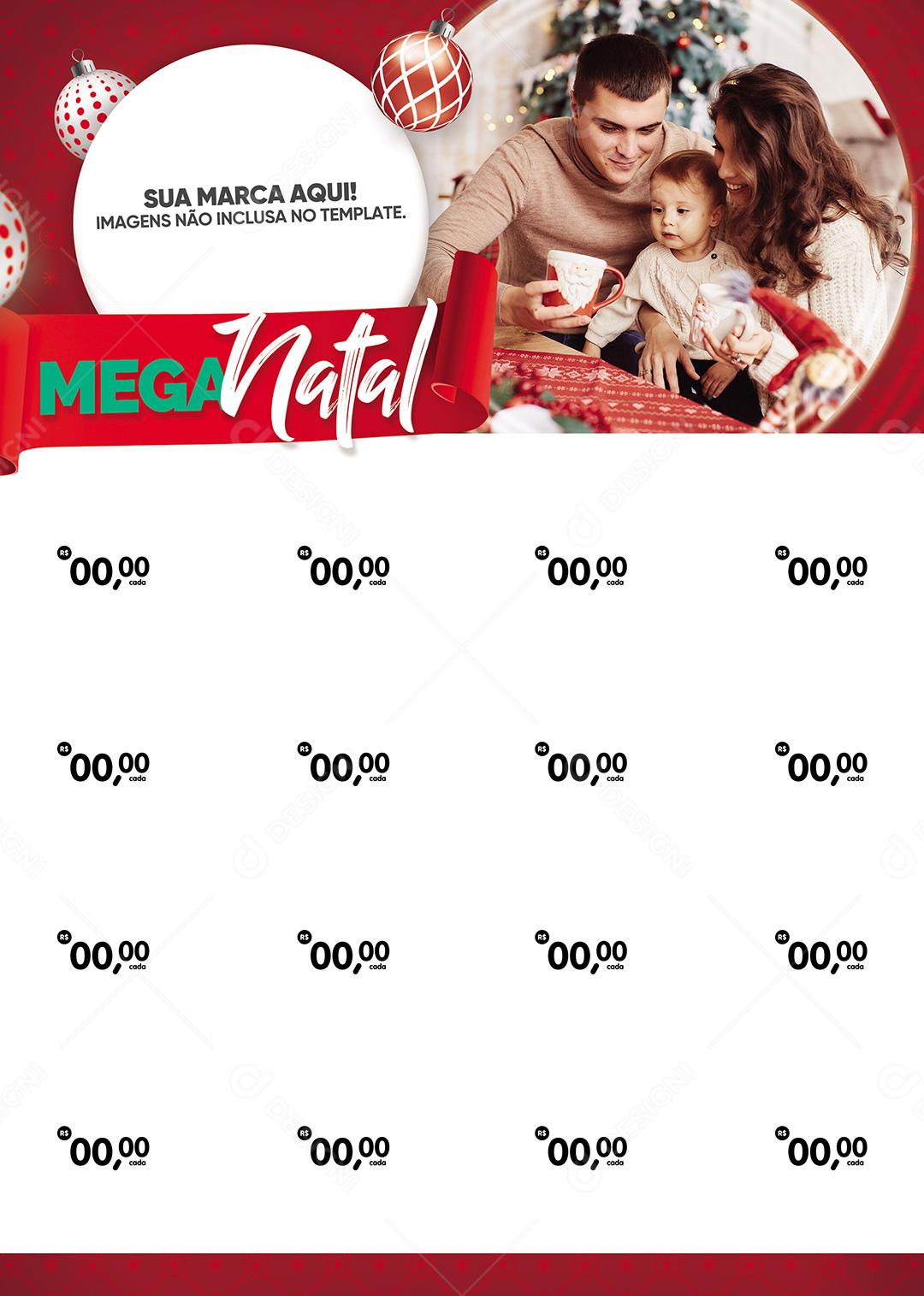 Encarte Social Media Supermercado Mega Natal PSD Editável