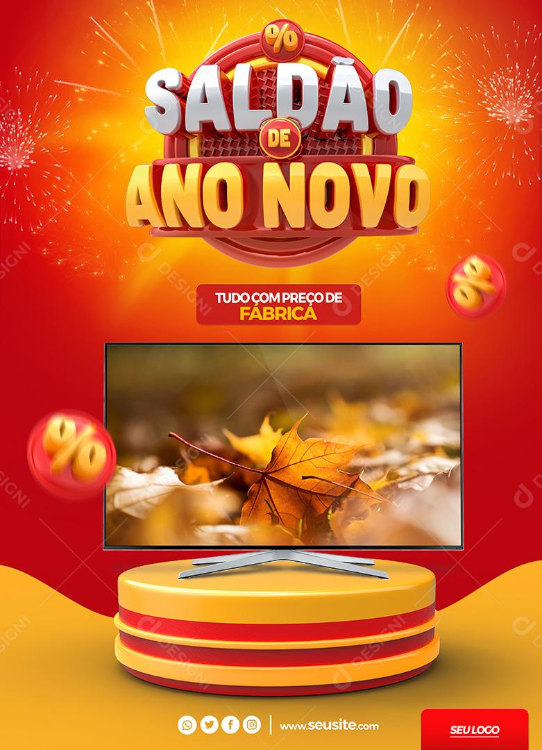 Post Saldão De Ano Novo Televisões Social Media PSD Editável