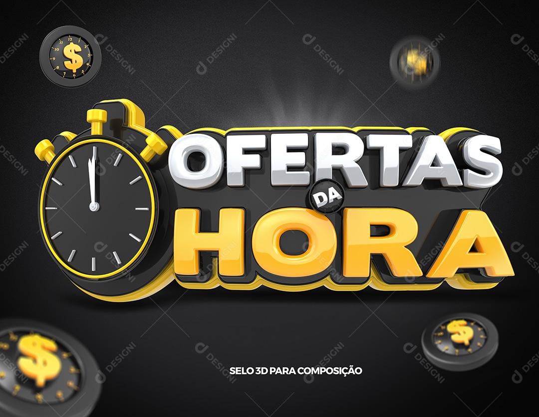 Selo 3D Para Composição Ofertas Da Hora PSD
