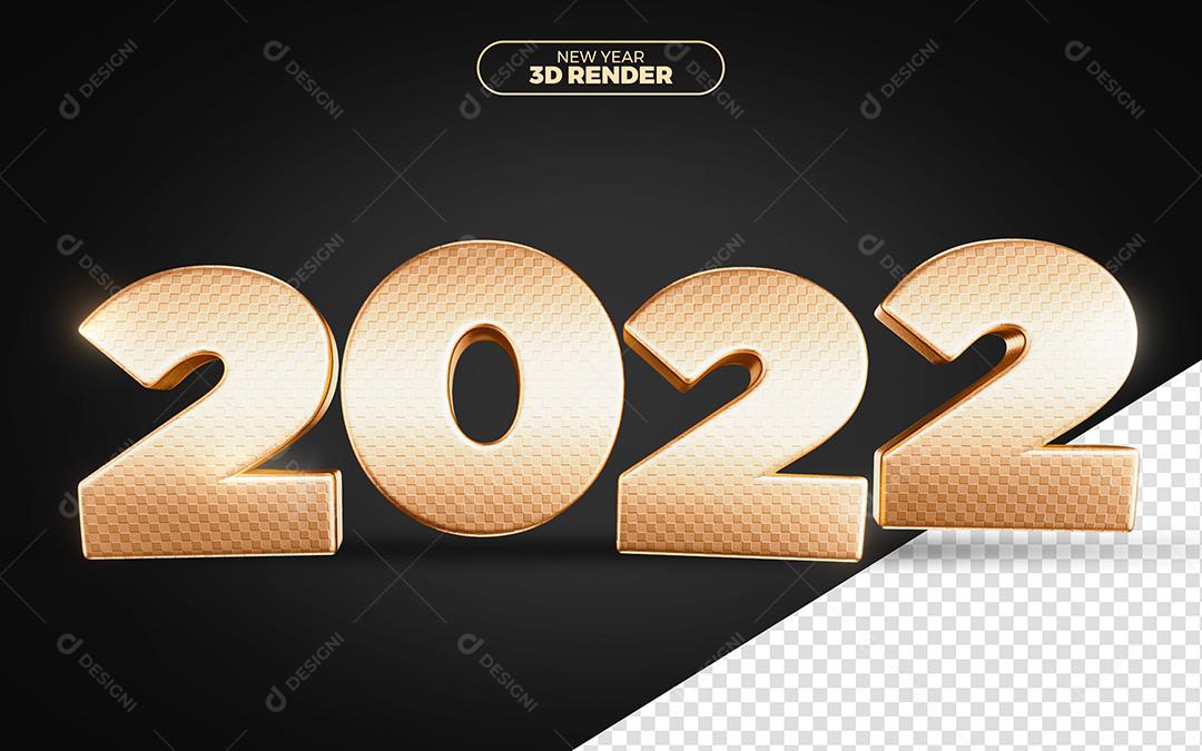 Elemento 3D Para Composição 2022 Ano Novo PSD