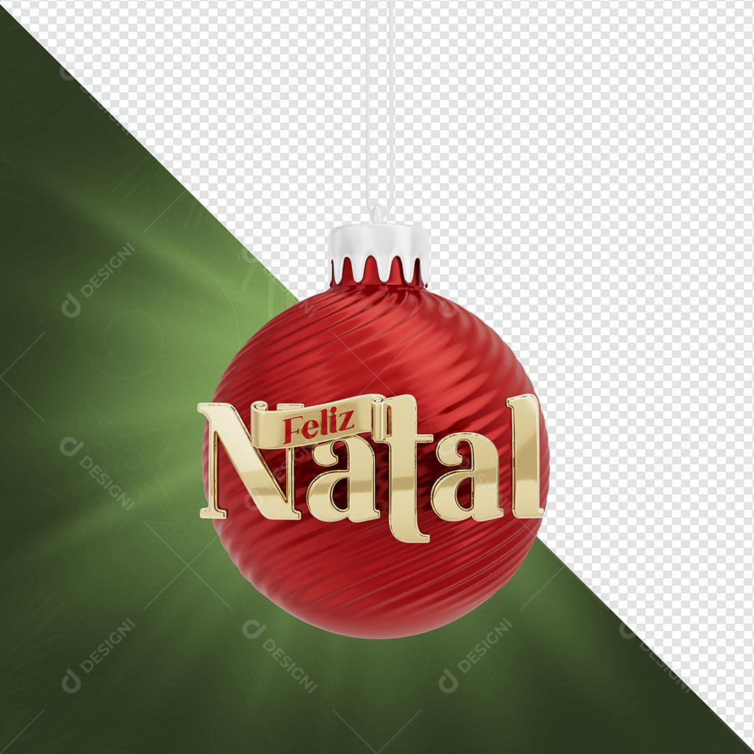 Feliz Natal Selo 3D Para Composição PNG Transparente