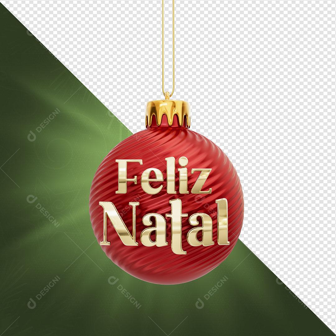 Feliz Natal Selo 3D Para Composição PNG Transparente