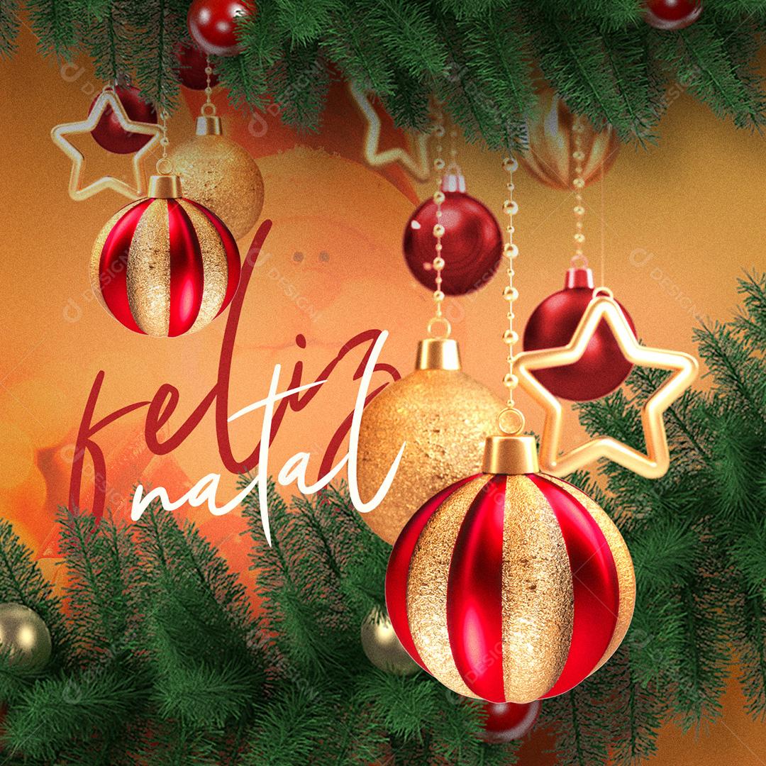 Post Feliz Natal Social Media PSD Editável