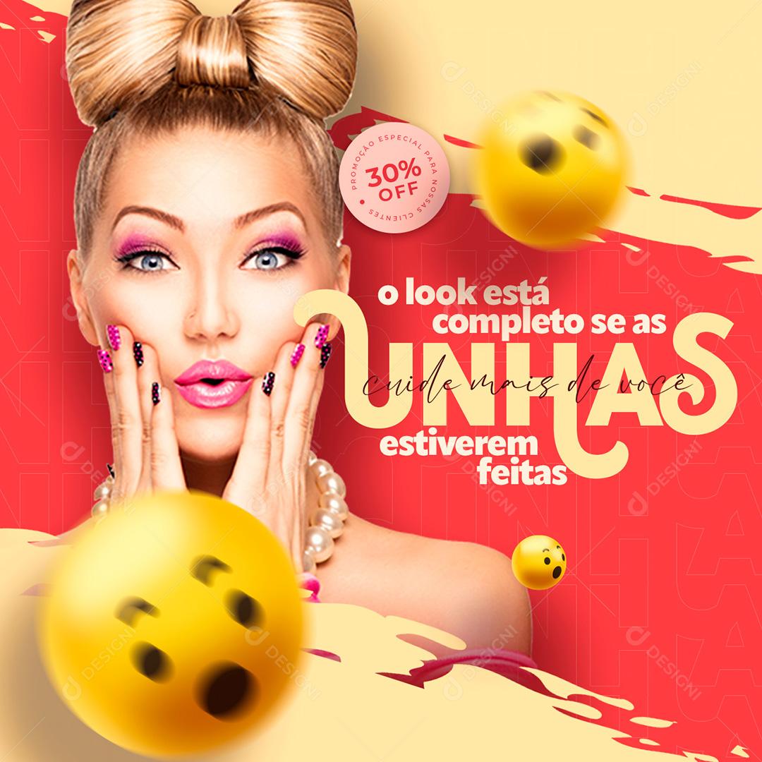 Post Manicure Unhas Feitas Social Media PSD Editável