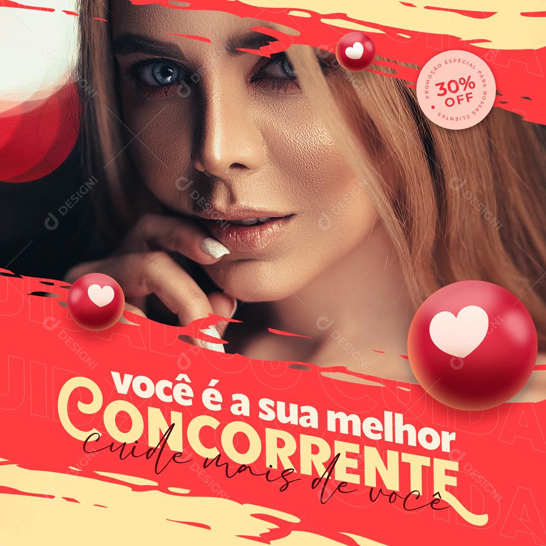 Post Manicure Cuide Mais De Você Social Media PSD Editável