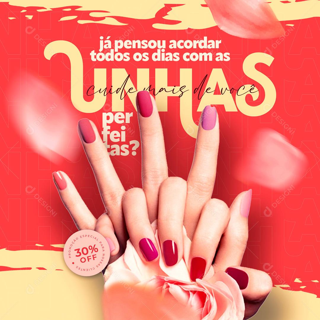 Post Manicure Perfeitas Social Media PSD Editável