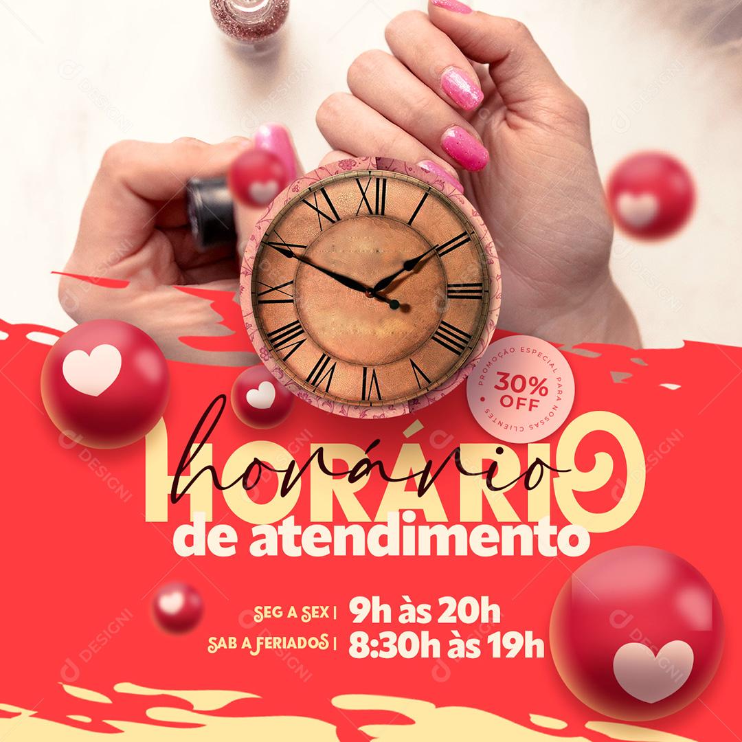 Post Manicure Horário De Entendimento Social Media PSD Editável