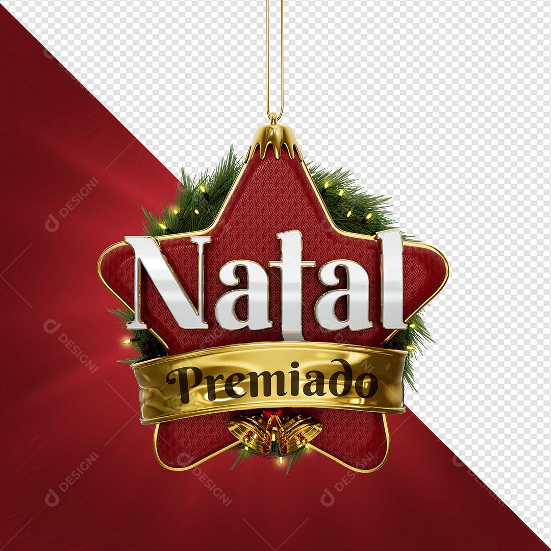 Natal Premiado Selo 3D Para Composição PSD Editável