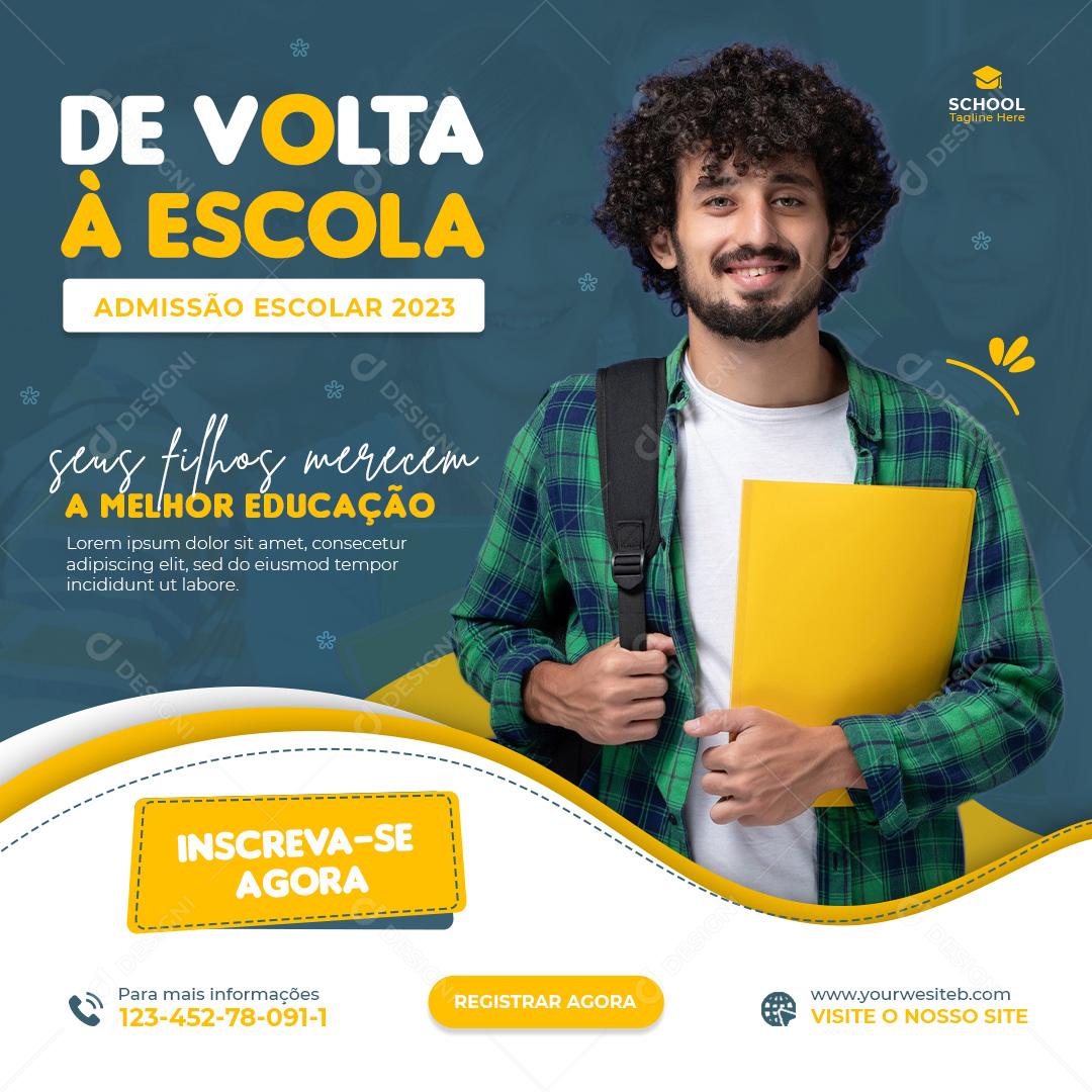 Social Media Escola De Admissão De Volta PSD Editável