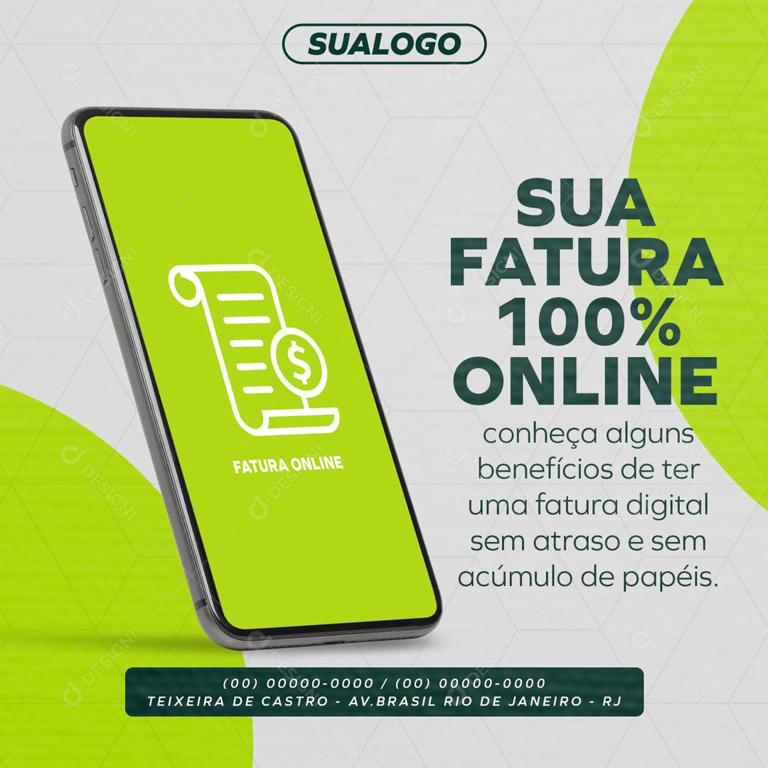 Sua Fatura 100% Online Conheça Alguns Benefícios Banco Social Medis PSD Editável
