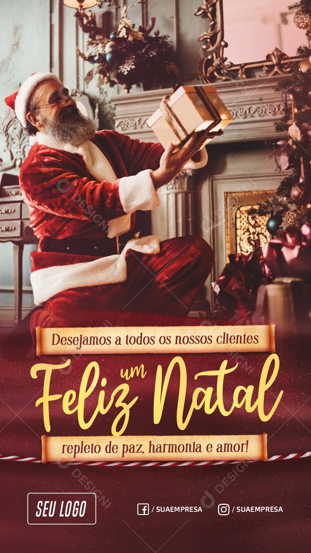 Desejamos A Todos os Nossos Clientes Um Feliz Natal Social Media PSD Editável