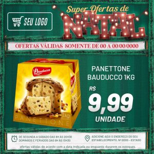 Encarte Super Ofertas De Natal Panetone Social Media PSD Editável