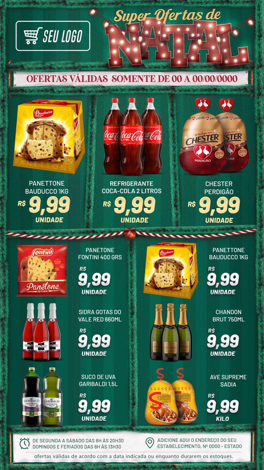 Encarte Super Ofertas De Natal Panetone Social Media PSD Editável