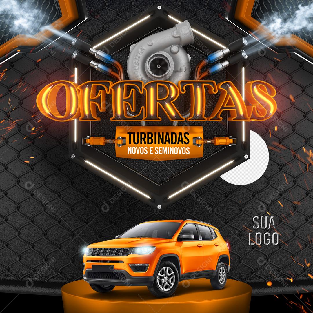 Selo 3D Para Composição Dia De Ofertas Carro PSD Editável