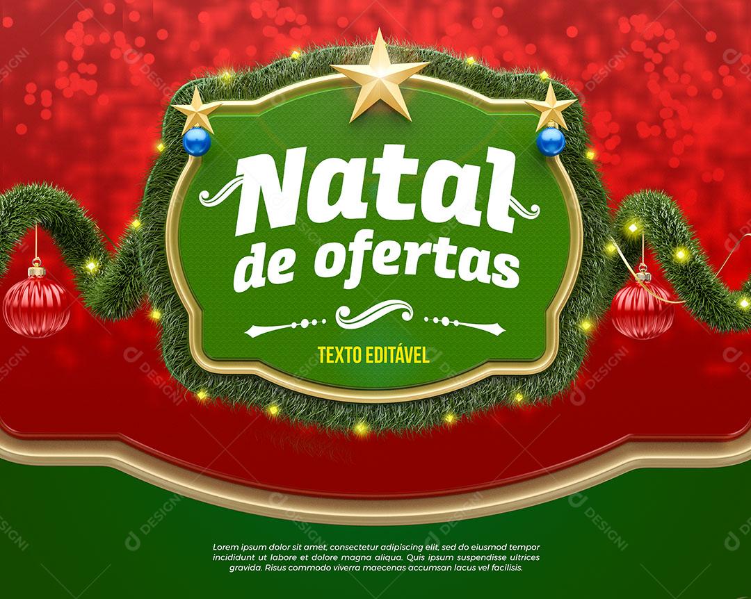 Social Media Banner Natal de Ofertas Texto Editável Loja Promoção PSD