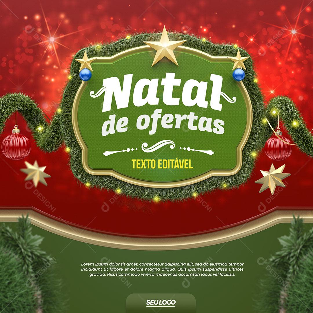 Social Media Feed Natal de Ofertas Texto Editável Loja Promoção PSD