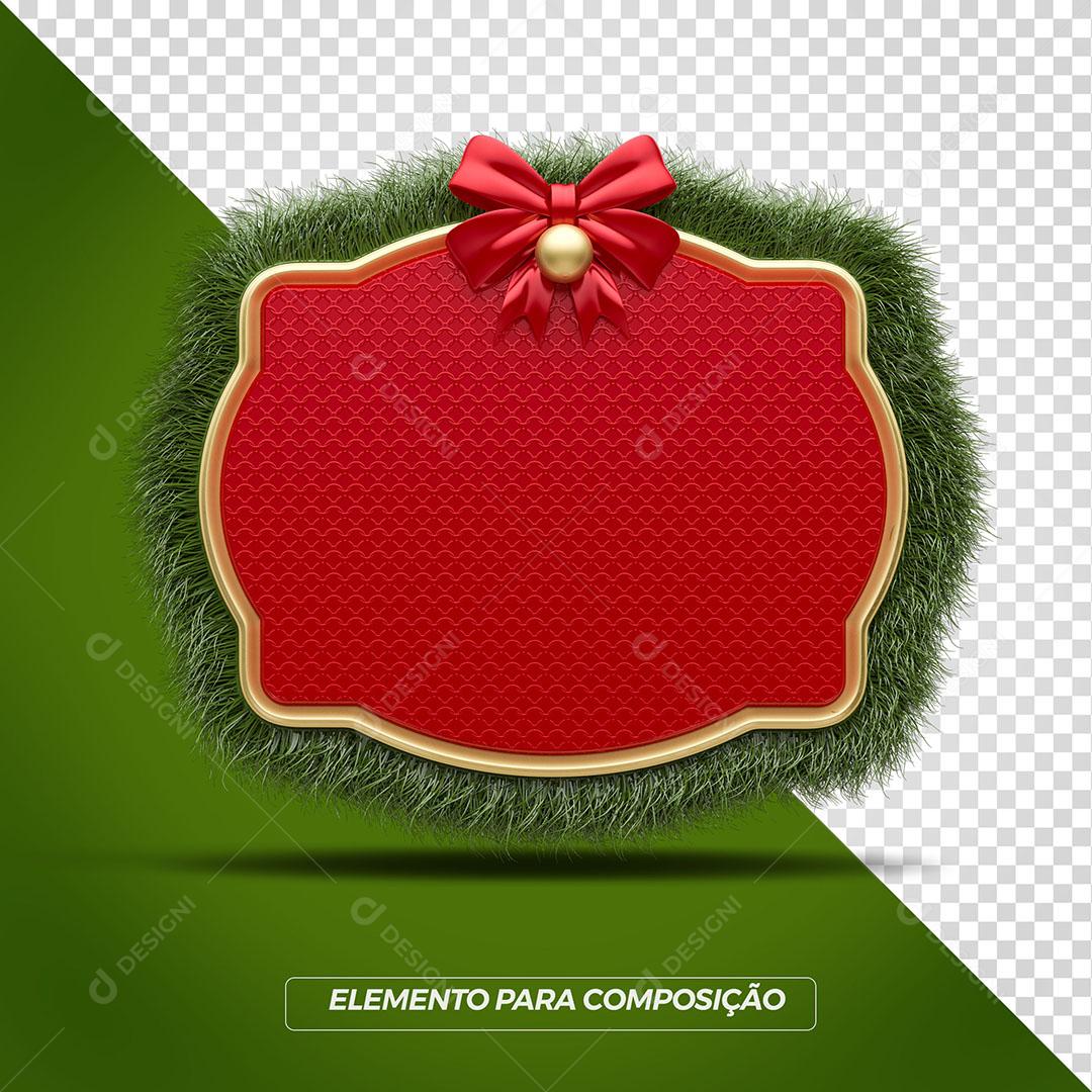 Brasão Verde Natalino Elemento Para Composição de Texto PSD